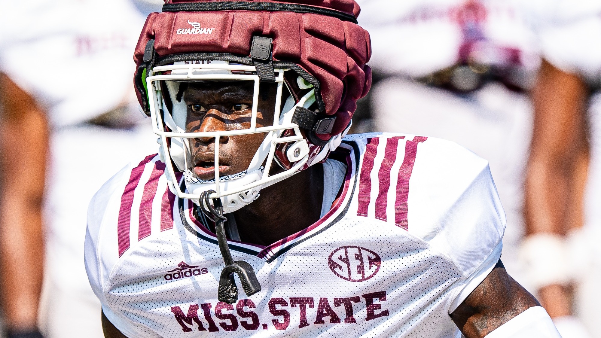 Kelley Jones at Mississippi State football training camp in 2024