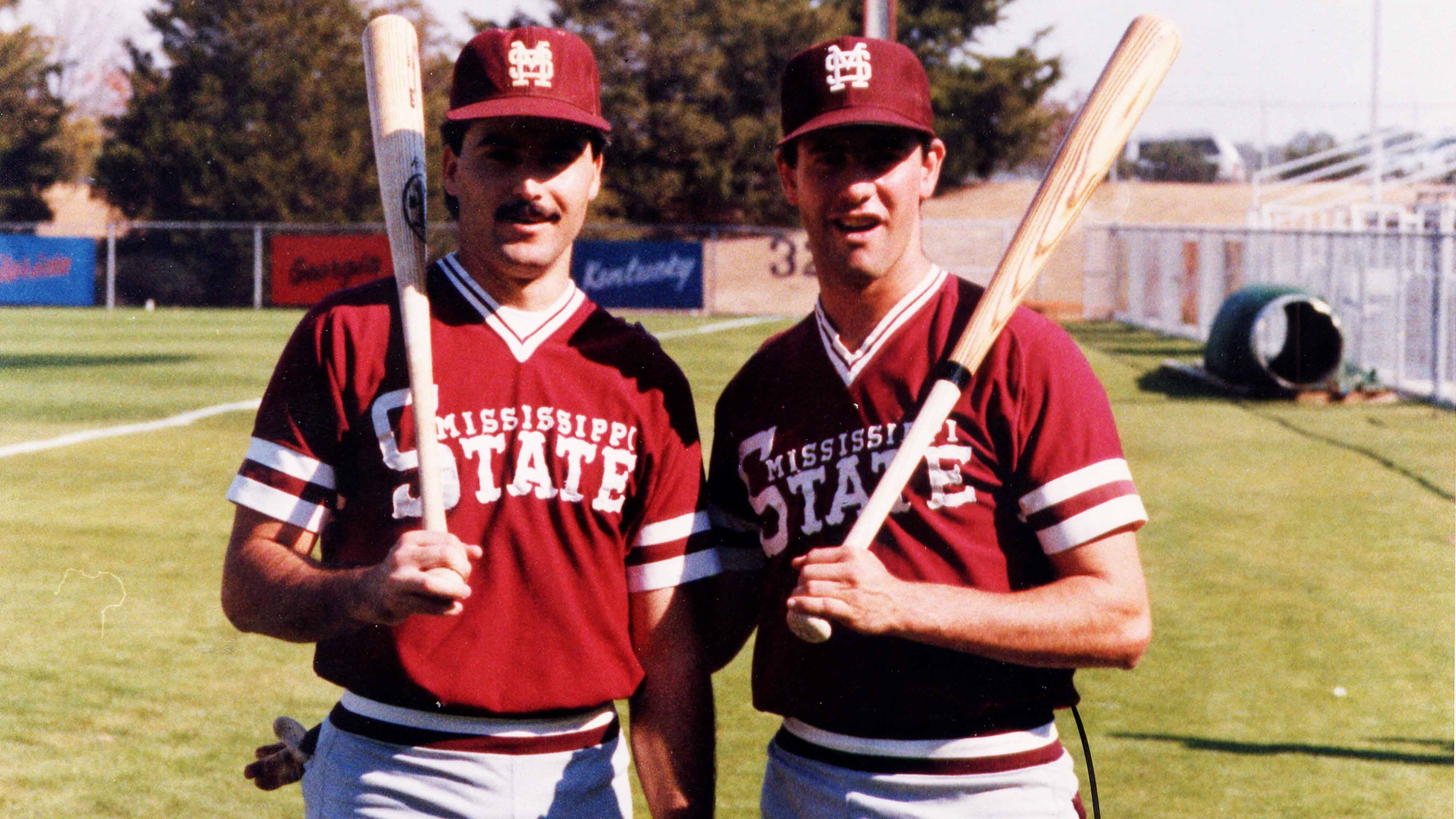Thunder and Lightning artwork featuring Mississippi State baseball greats Will Clark and Rafael Palmeiro